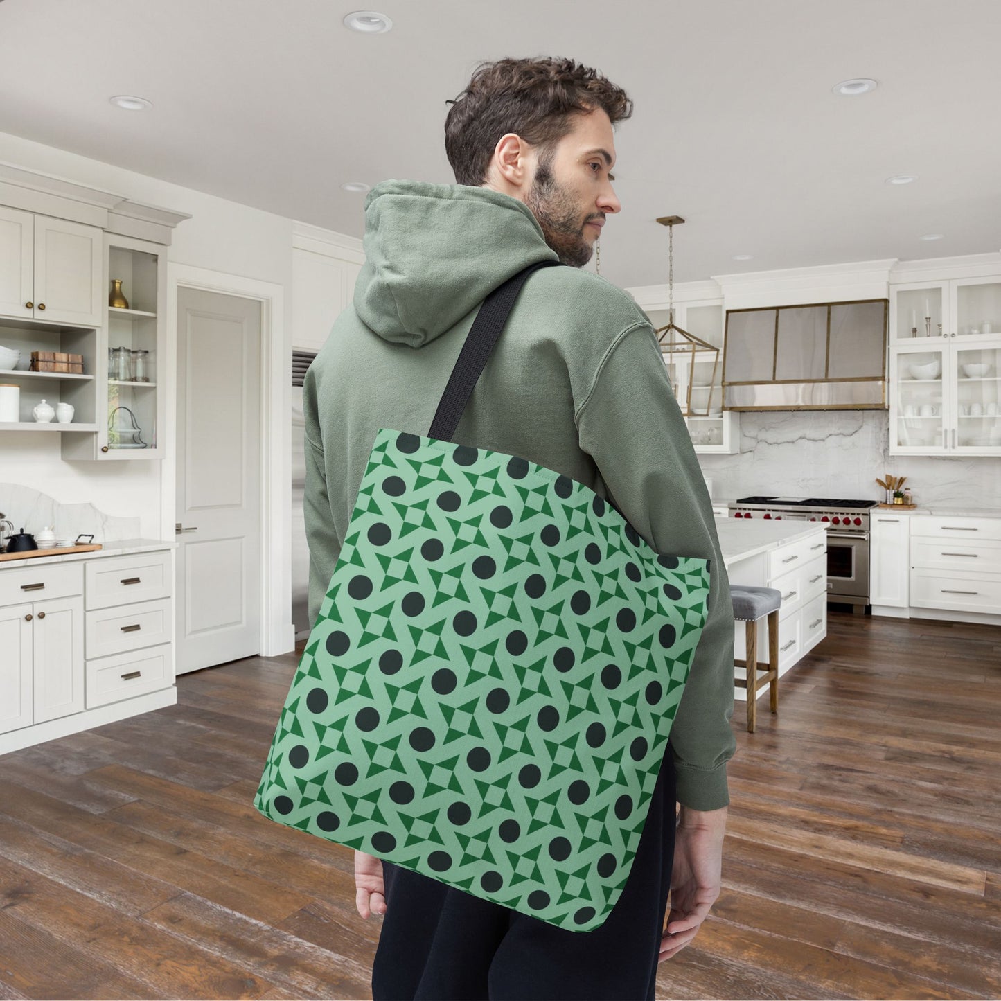 Emerald Pinwheels Canvas Tote Bag