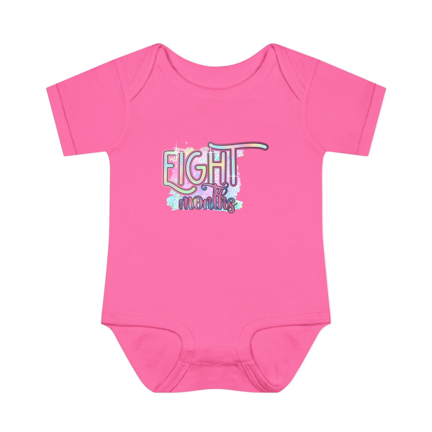 Pastel Wild One Milestone Baby Bodysuit-Eight Months