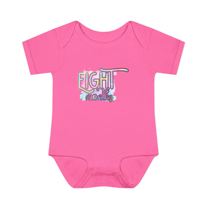 Pastel Wild One Milestone Baby Bodysuit-Eight Months