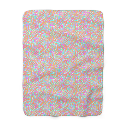 Tropical Sunset Palms Fleece Blanket