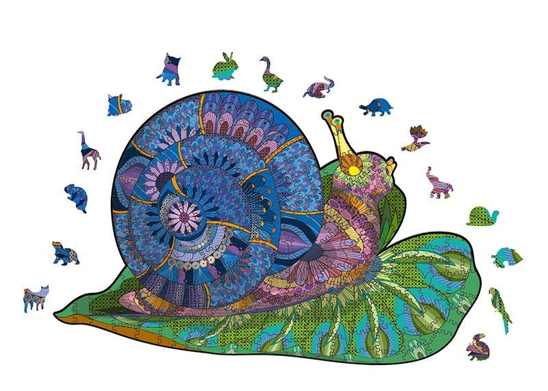 Colorful Garden Snail Wooden Puzzle