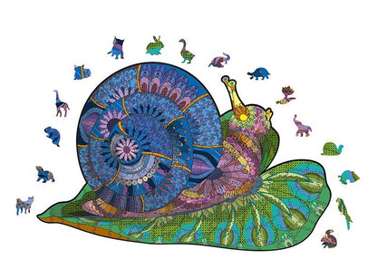 Colorful Garden Snail Wooden Puzzle