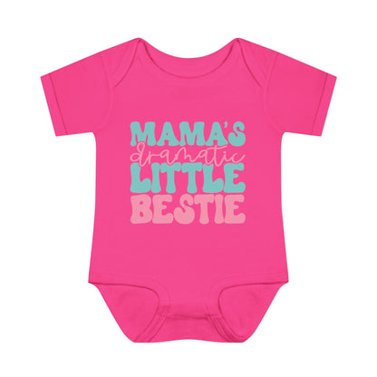 Mama's Dramatic Little Bestie Baby Rib Bodysuit