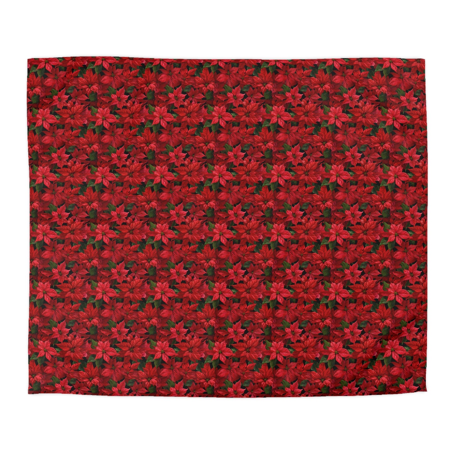 Copy of Winter Poinsettia Garden Microfiber Duvet Cover