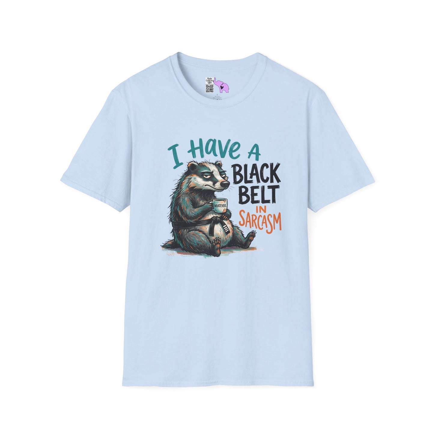 ""I Have A Black Belt in Sarcasm (Badger) Adult T-shirt
