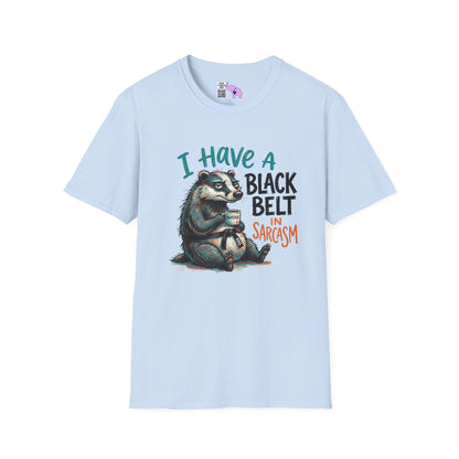 ""I Have A Black Belt in Sarcasm (Badger) Adult T-shirt