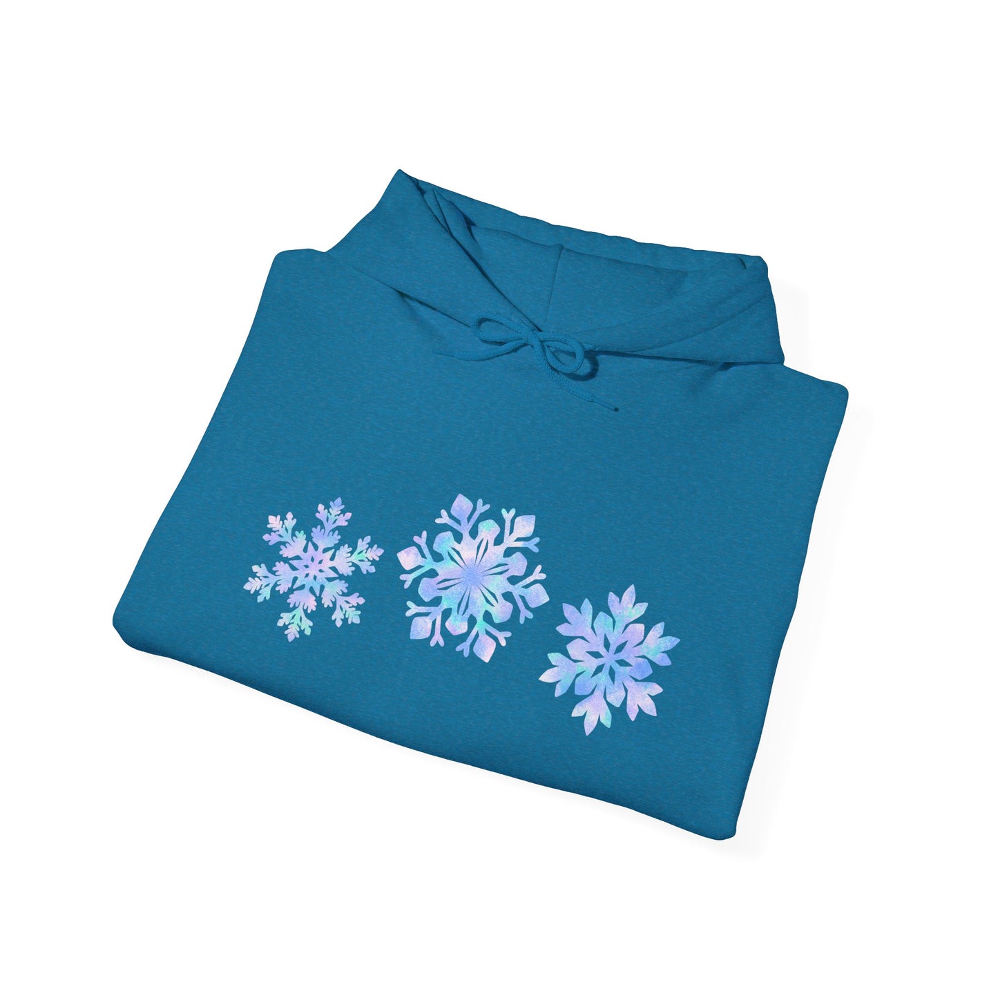 Blue Snowflakes Adult Heavy Blend™ Hooded Sweatshirt