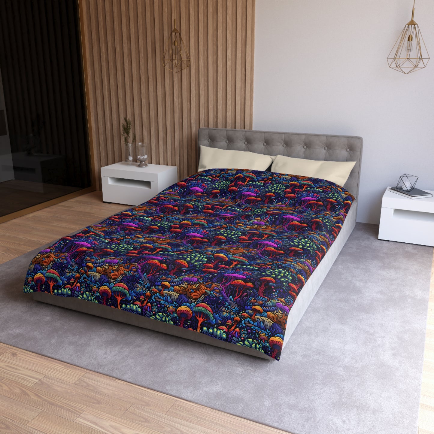 Trippy Mushrooms Microfiber Duvet Cover