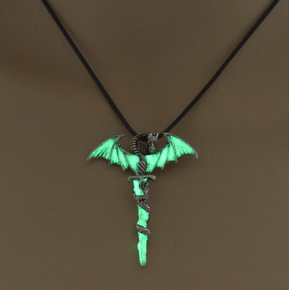 Glow In The Dark Dragon Sword Necklace