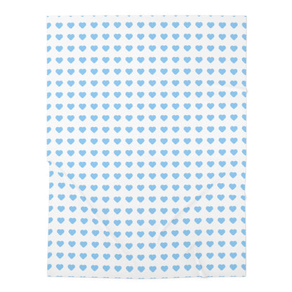 Powder Blue Sweethearts Swaddle Blanket