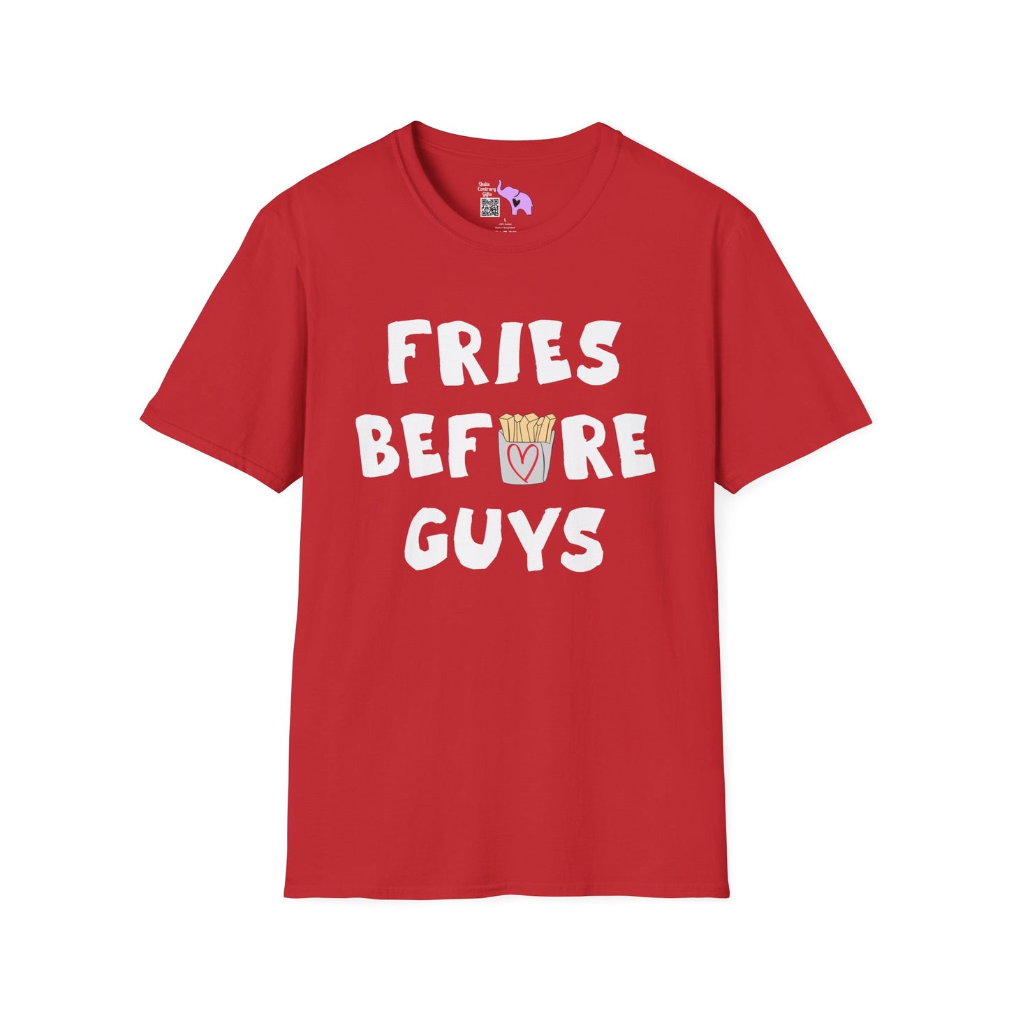Fries Before Guys Adult T-shirt