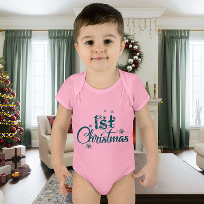 1st Christmas Infant Baby Rib Bodysuit
