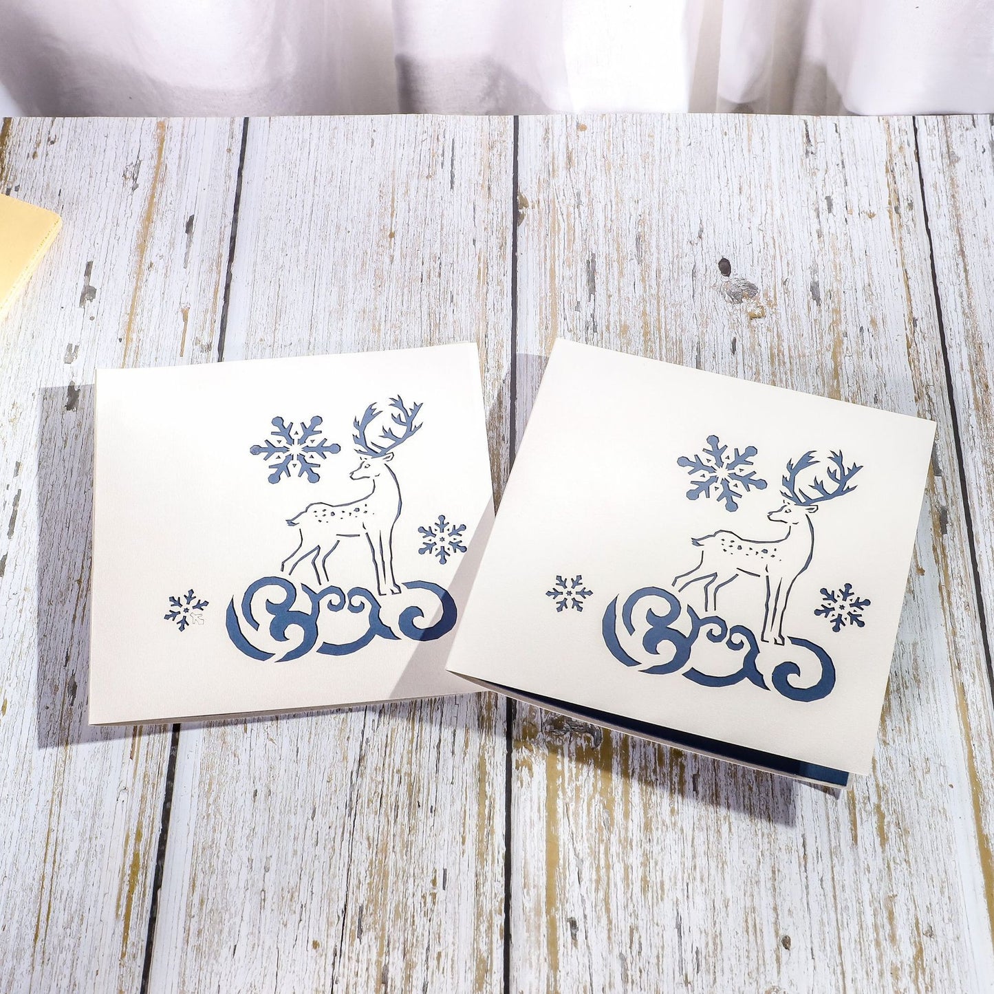 Popup 3D Elk Winter Scene Christmas Card