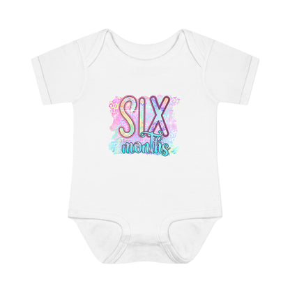 Pastel Wild One Milestone Baby Bodysuit-Six Months