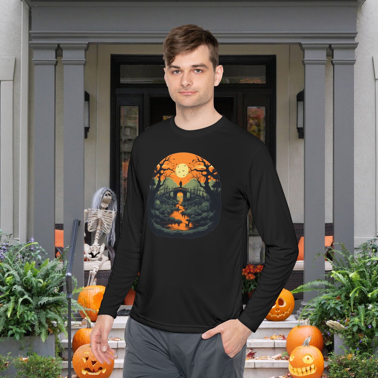 Creepy Cemetery 10 Adult Long Sleeve Tee