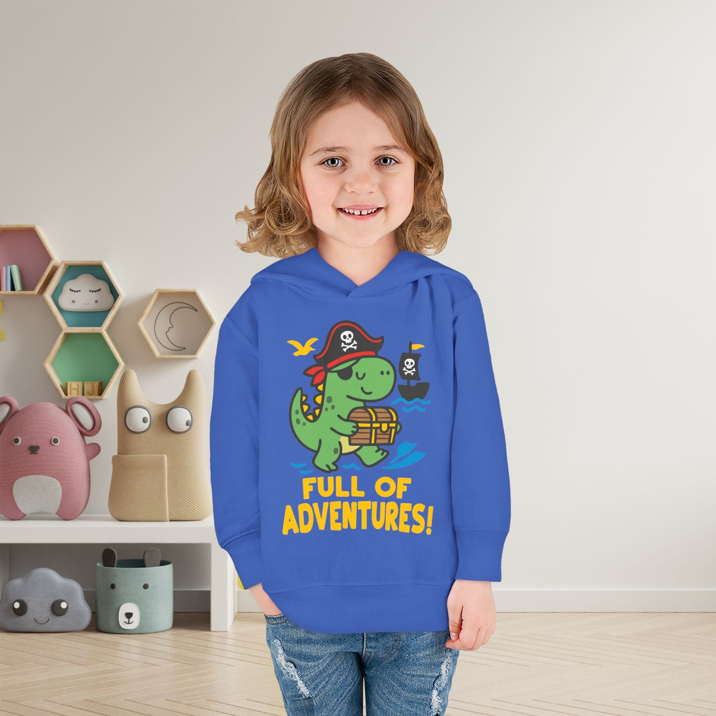 Full of Adventures (Dinosaur Pirate) Toddler Hoodie