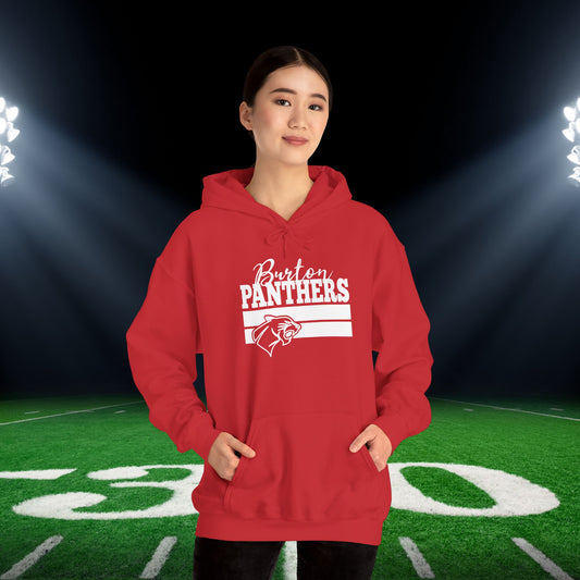 Burton Panthers w/Mascot & Stripes Adult Heavy Blend™ Hooded Sweatshirt