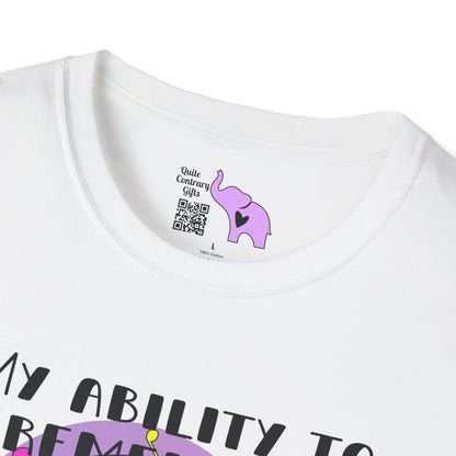 My Ability to Remember 80's Song Lyrics Far Exceeds my Ability to Remember... Adult T-shirt