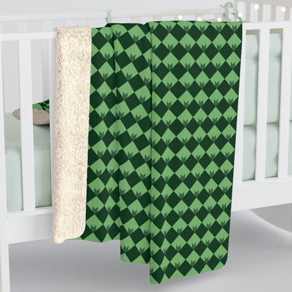 Diamond Bloom- Spruce & Sage Fleece Blanket