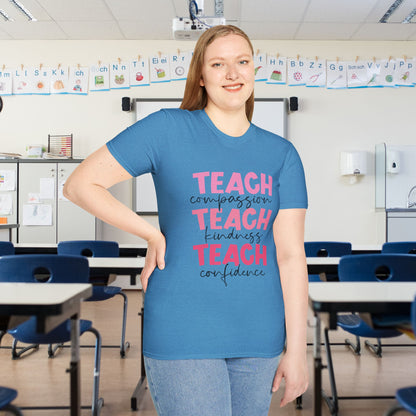 Teach Compassion, Kindness, Confidence Adult T-shirt