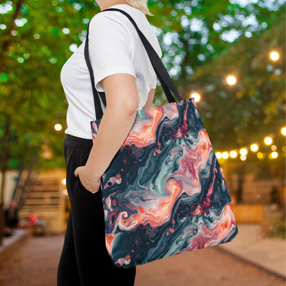 Pink Venom Marble Canvas Tote Bag