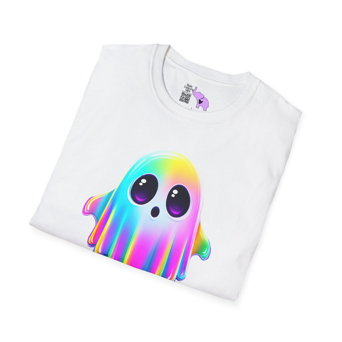 Neon Ghostly Boo Adult T-shirt