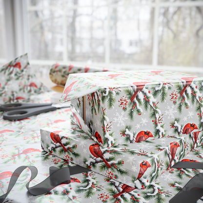 Cardinals of Christmas Morning Wrapping Paper