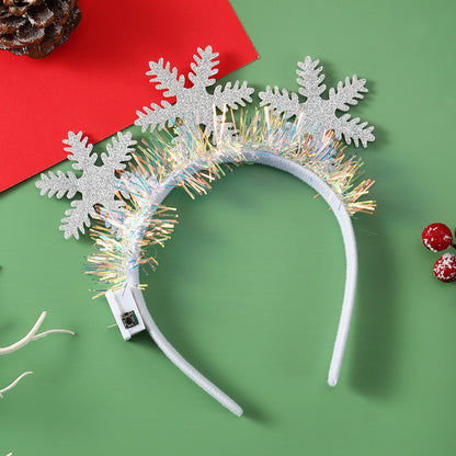 Christmas Tinsel Light-Up Headbands Variety