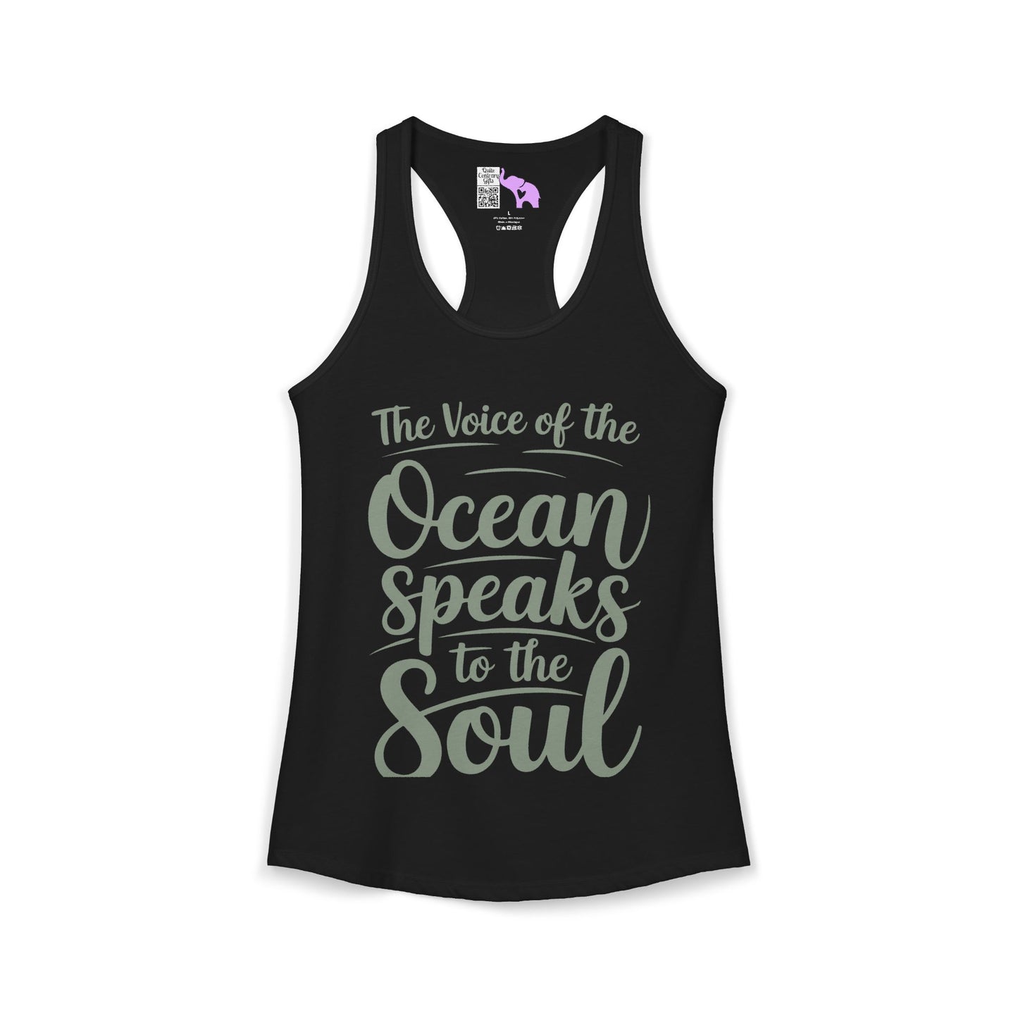 The Voice of the Ocean Speaks to the Soul Women's Ideal Racerback Tank