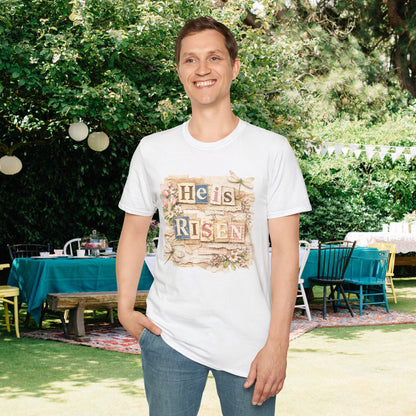 He Is Risen (Lace Collage) Adult T-shirt