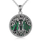 Sisterhood Tree of Life with Moonstone or Malachite Silver Necklace