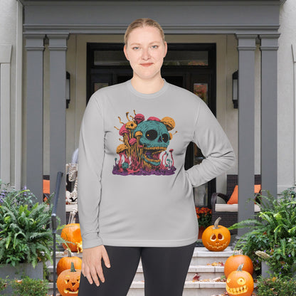 Creepy Mushroom Skull Adult Long Sleeve Tee