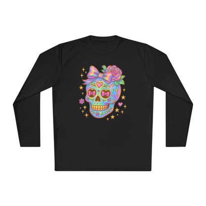 Neon Sugar Skull Adult Long Sleeve Tee