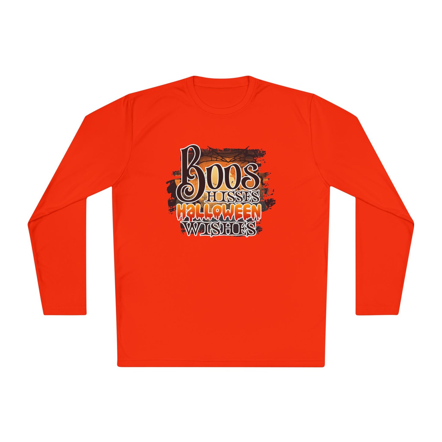 Boos Hisses Halloween Wishes Adult Long Sleeve Tee