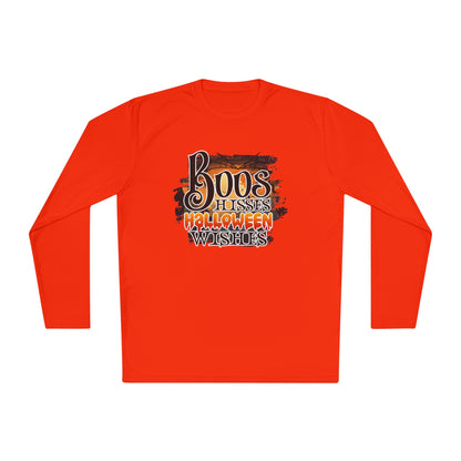 Boos Hisses Halloween Wishes Adult Long Sleeve Tee