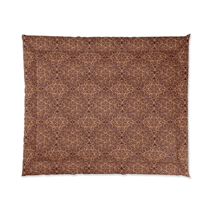 Golden Crimson Star Mandala Comforter