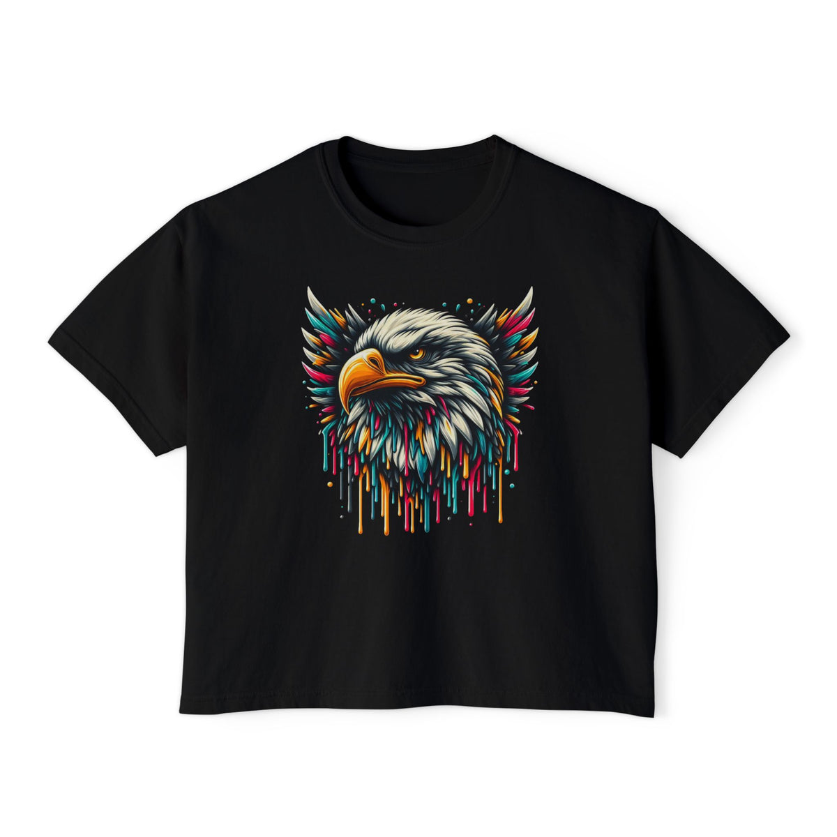 Colorful Bald Eagle Women's Boxy Tee