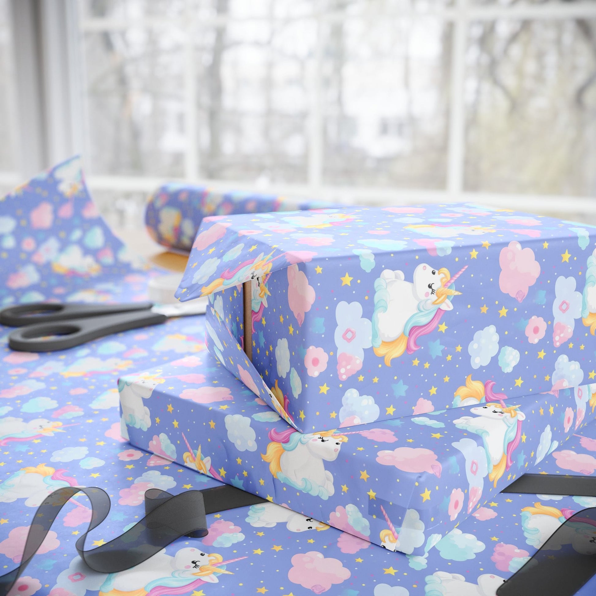 Sleepy Sky Unicorns Wrapping Paper