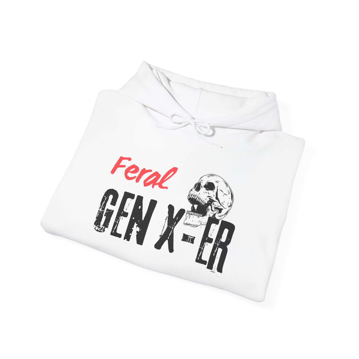 Feral Gen-Xer Skull Heavy Blend™ Hooded Sweatshirt