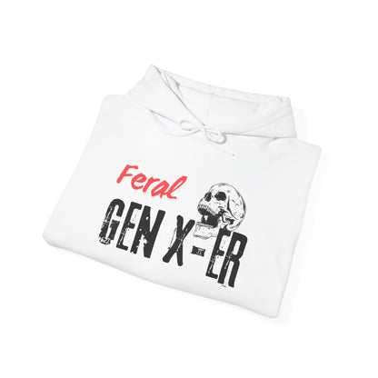 Feral Gen-Xer Skull Heavy Blend™ Hooded Sweatshirt