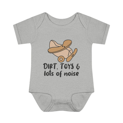Dirt, Toys, & Lots of Noise Baby Rib Bodysuit