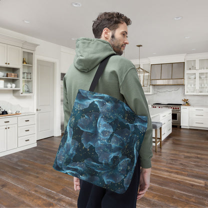 Midnight Sheer & Lace Canvas Tote Bag