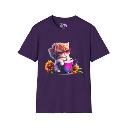 Cool Sunflower Kitten 3 Adult T-shirt
