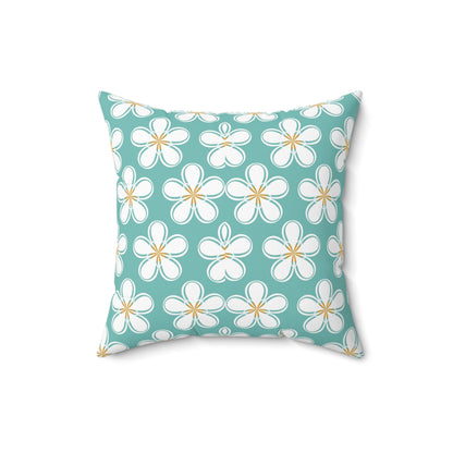 Tealberry Blooms Throw Pillow