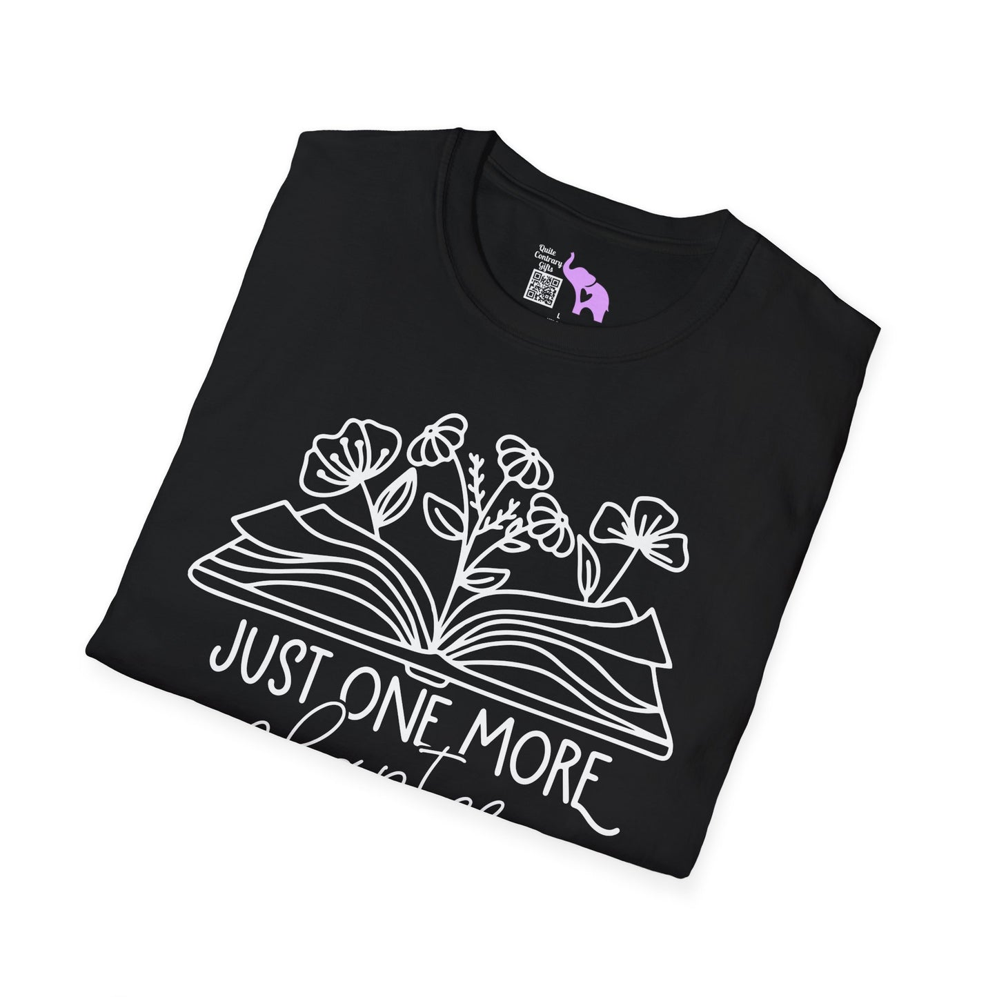Just One More Chapter (Flowers and Open Book) Adult T-shirt