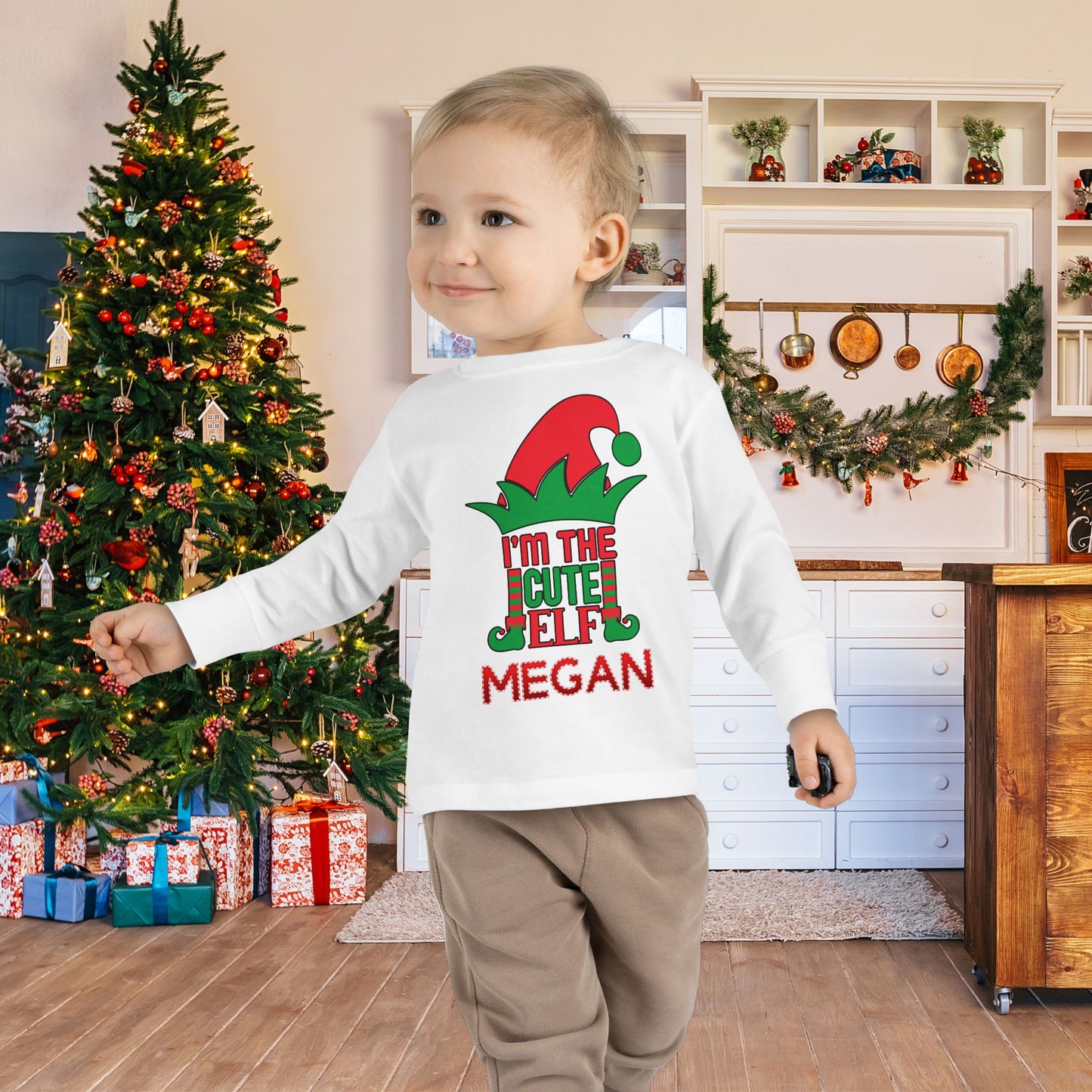 I'm The Cute Elf Toddler Long Sleeve Tee