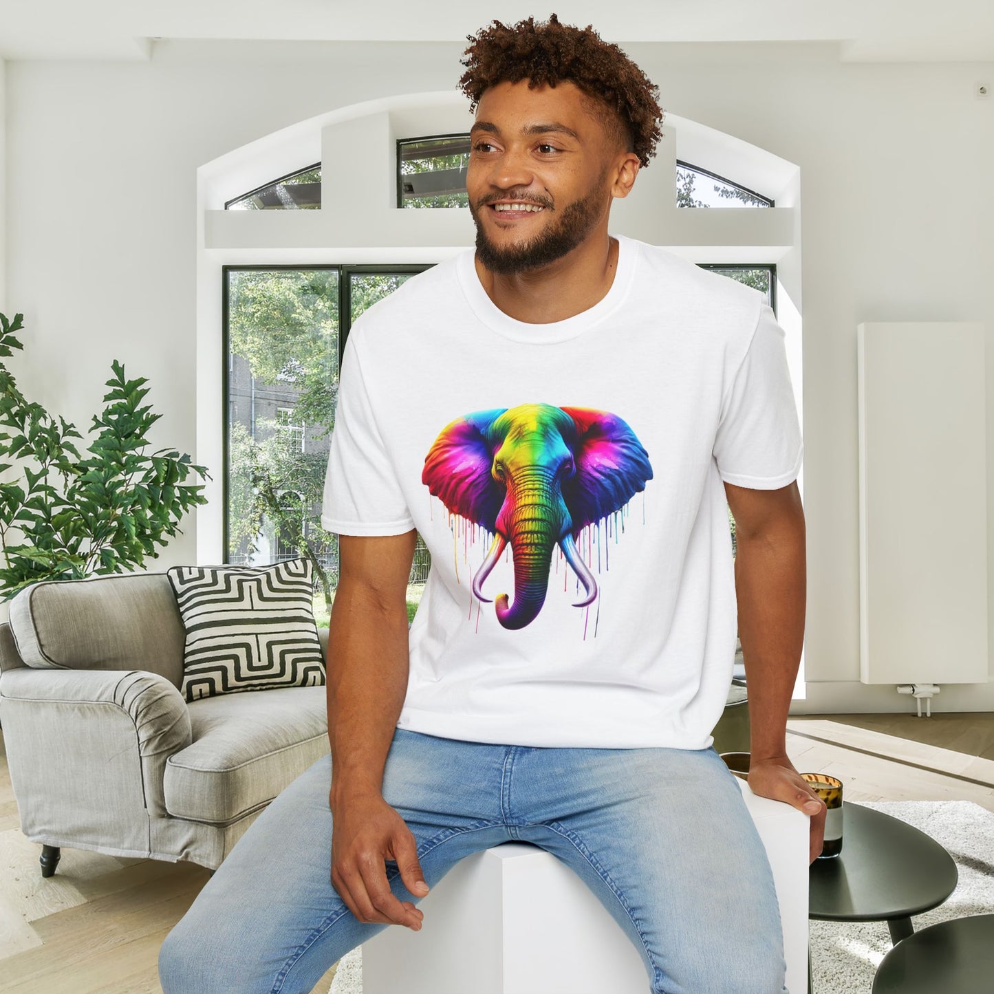 Colorful Elephant Adult T-shirt