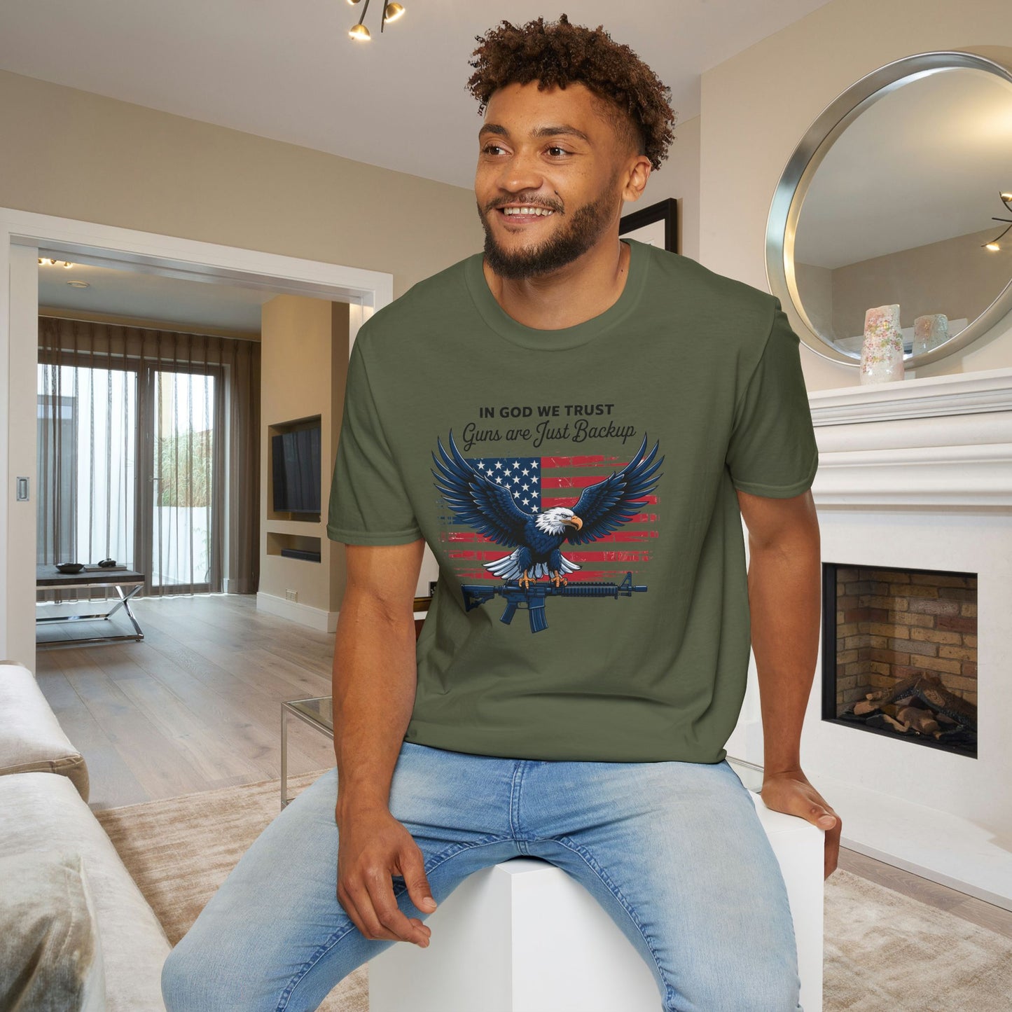 In God We Trust Guns Are Just Backup Adult T-shirt