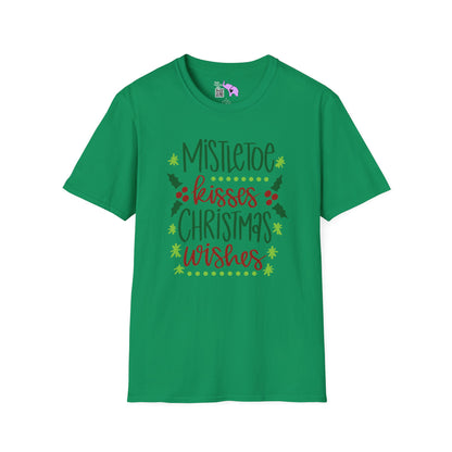 Mistletoe Kisses Christmas Wishes Adult T-shirt