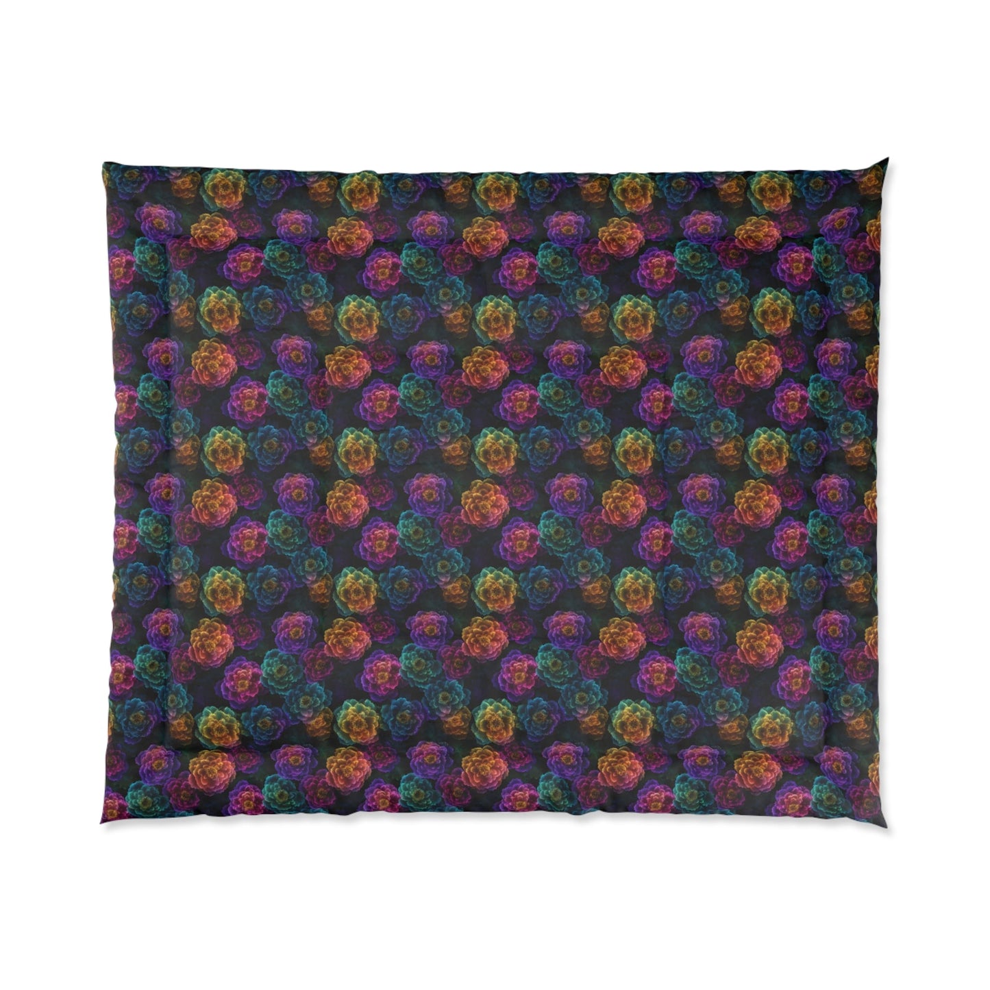 Neon Whisper Blooms Comforter
